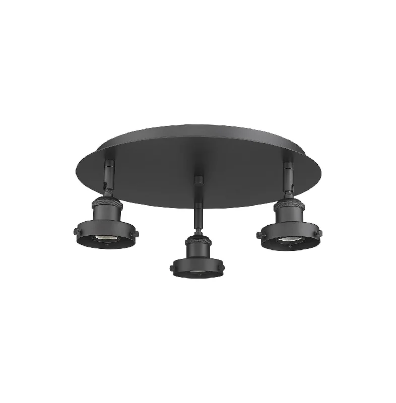 Industrial Lighting with High CRI (Color Rendering Index) for True Color PerceptionDowntown Urban Three Light Flush Mount Industrial Lighting with High CRI (Color Rendering Index) for True Color PerceptionDowntown Urban Three Light Flush Mount