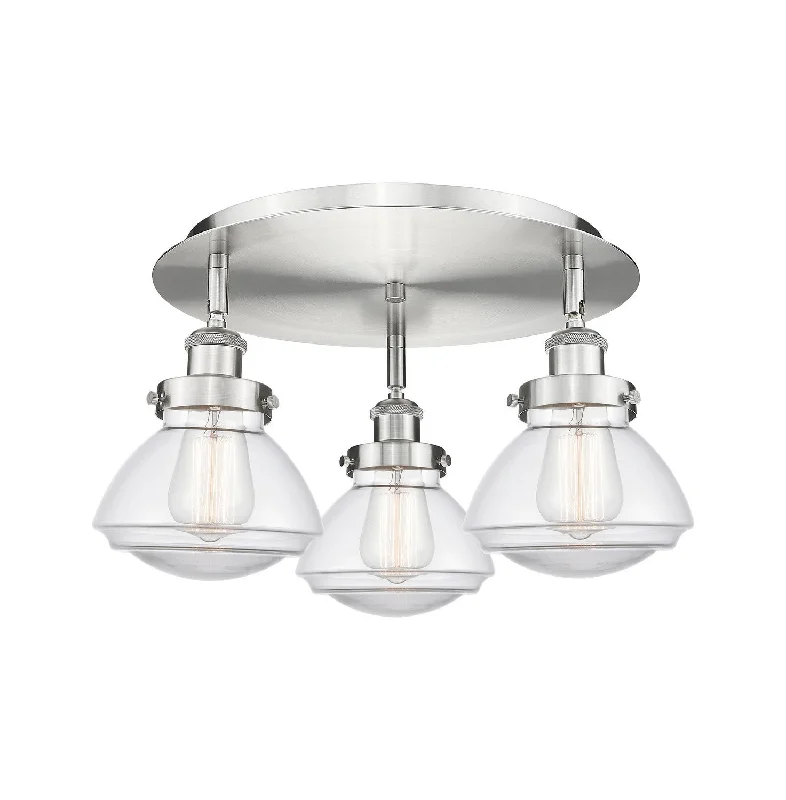 Energy - Efficient Industrial Lighting for Cost - SavingsDowntown Urban Three Light Flush Mount Energy - Efficient Industrial Lighting for Cost - SavingsDowntown Urban Three Light Flush Mount