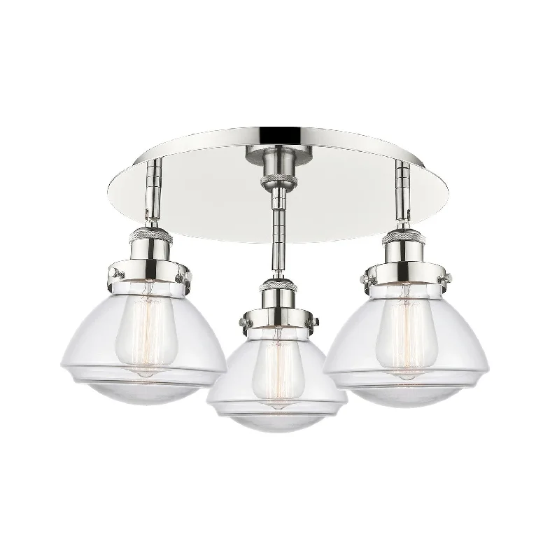 Industrial Ceiling - Mounted Lighting for Assembly PlantsDowntown Urban Three Light Flush Mount Industrial Ceiling - Mounted Lighting for Assembly PlantsDowntown Urban Three Light Flush Mount