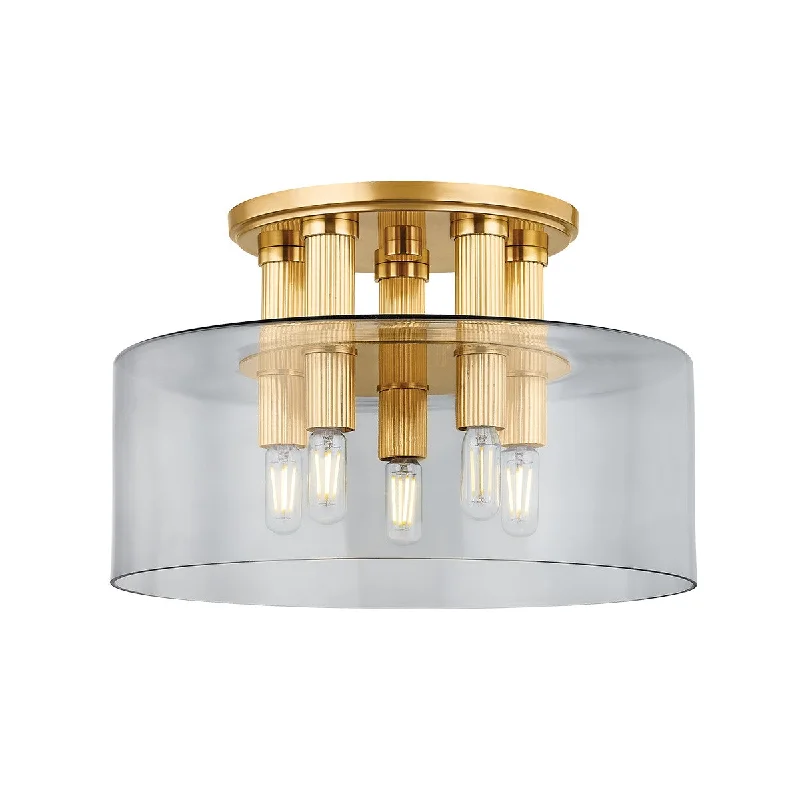 Industrial Lighting for Food Processing FactoriesCrystler Five Light Flush Mount