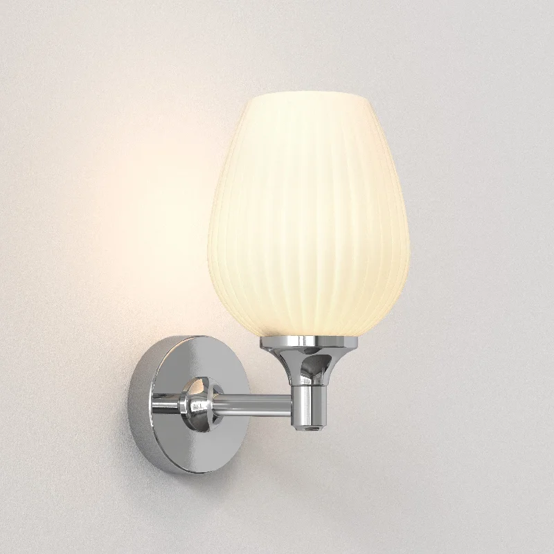 Track lighting with swivel heads for precise aimingart deco wall lamps with geometric patterns for a retro - inspired bathroomAstro Liberty Wall | Polished Chrome | Wall Light