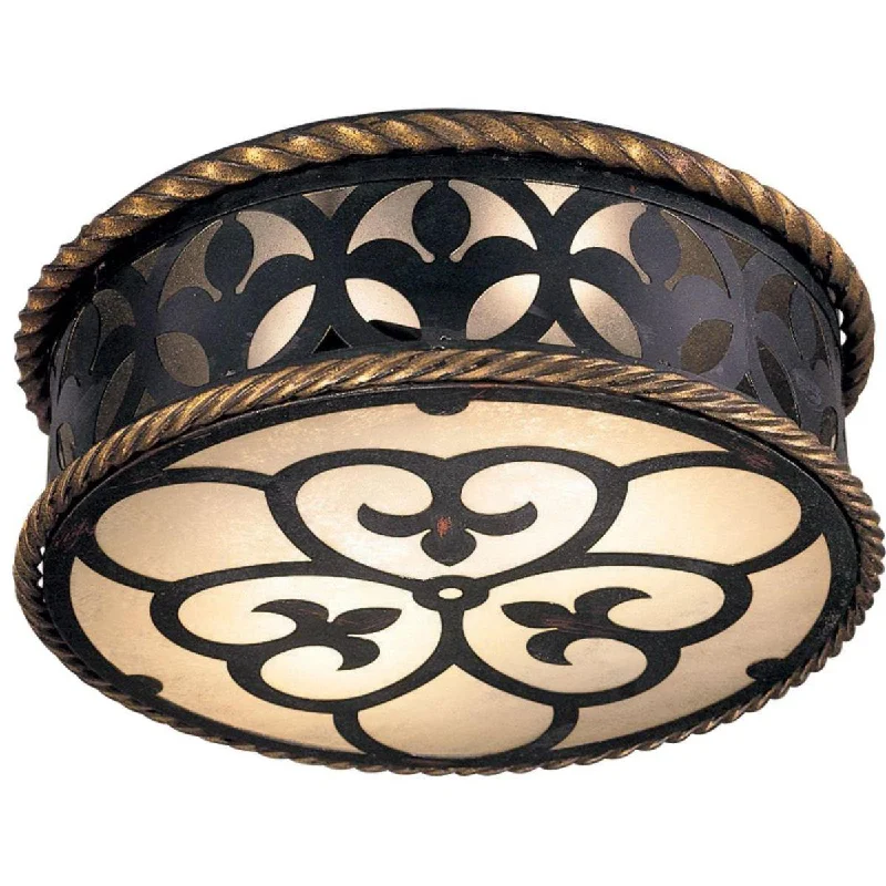Shock - Resistant Industrial Lighting for Vibrating Machinery AreasMontparnasse 16 in. 2 lights Flush Mount Light Black & Gold Finish Shock - Resistant Industrial Lighting for Vibrating Machinery AreasMontparnasse 16 in. 2 lights Flush Mount Light Black & Gold Finish