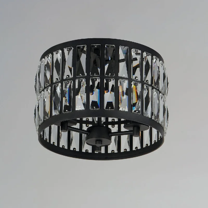 Industrial Lighting for Textile MillsMadeline 13 in. 3 Lights Flush Mount Light Black Finish Industrial Lighting for Textile MillsMadeline 13 in. 3 Lights Flush Mount Light Black Finish