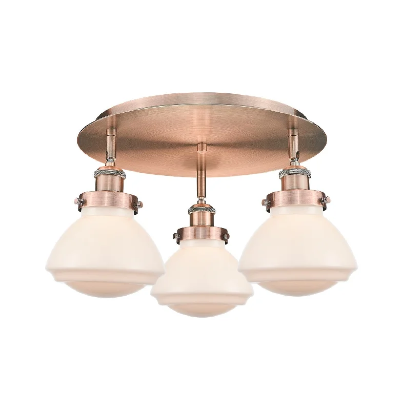 Industrial Lighting for Printing Press FacilitiesDowntown Urban Three Light Flush Mount Industrial Lighting for Printing Press FacilitiesDowntown Urban Three Light Flush Mount