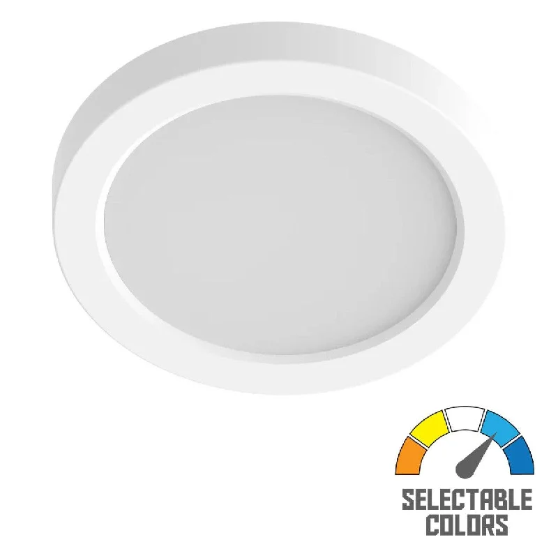 Dimmable Industrial Lighting for Ambiance ControlSUMOFA 9 In. LED Surface Mount Light 120-277V Selectable CCT White Finish Dimmable Industrial Lighting for Ambiance ControlSUMOFA 9 In. LED Surface Mount Light 120-277V Selectable CCT White Finish