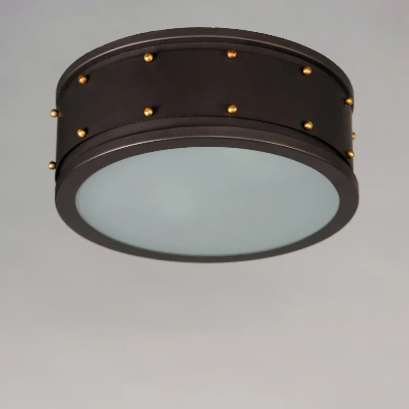 Dimmable Industrial Lighting for Ambiance ControlTrestle 13 in. 2 Lights Flush Mount Light Bronze Finish Dimmable Industrial Lighting for Ambiance ControlTrestle 13 in. 2 Lights Flush Mount Light Bronze Finish