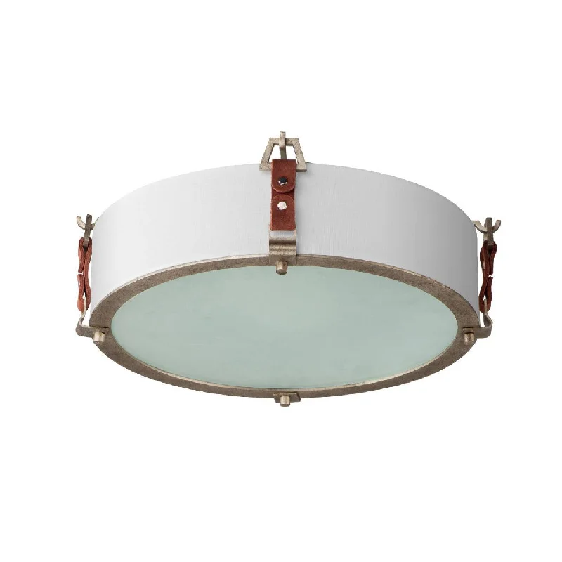 Industrial Lighting for Printing Press FacilitiesSausalito 16 in. 3 Lights Flush Mount Light Weathered Zinc Finish Industrial Lighting for Printing Press FacilitiesSausalito 16 in. 3 Lights Flush Mount Light Weathered Zinc Finish