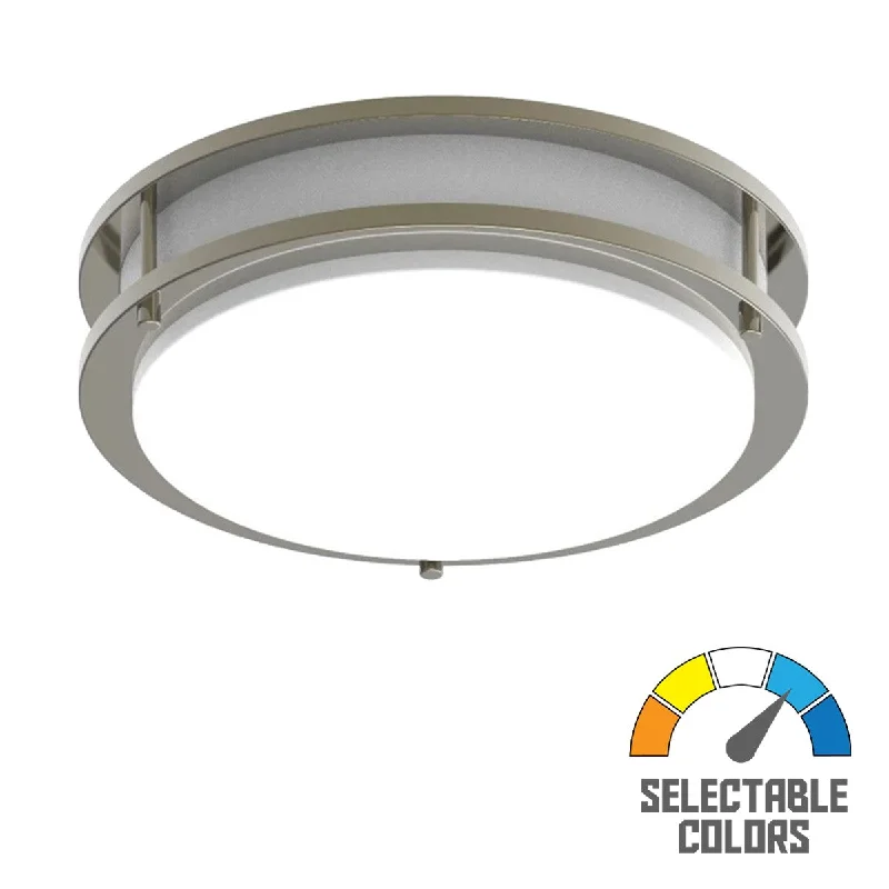Industrial Wall - Mounted Lighting for Workshop WallsCURV 12 In. LED Flush Mount Light Selectable CCT Brushed Nickel Finish with Occupancy Sensor Industrial Wall - Mounted Lighting for Workshop WallsCURV 12 In. LED Flush Mount Light Selectable CCT Brushed Nickel Finish with Occupancy Sensor