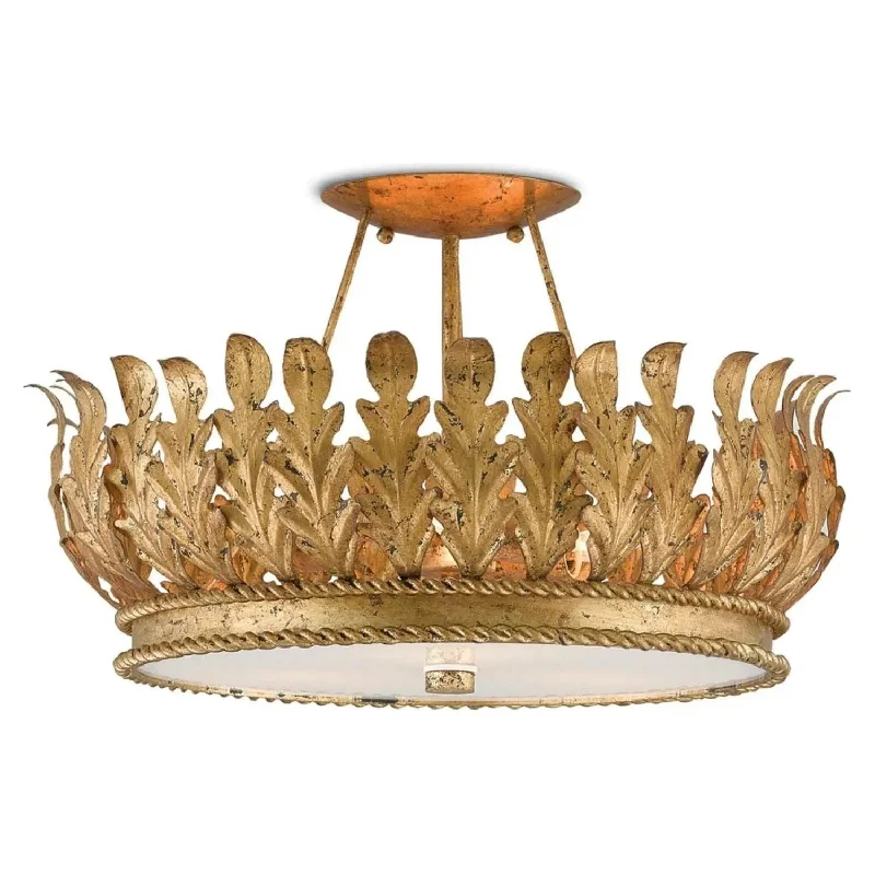 Track lighting with colored glass accentsBunny Williams Semi-Flush Mount