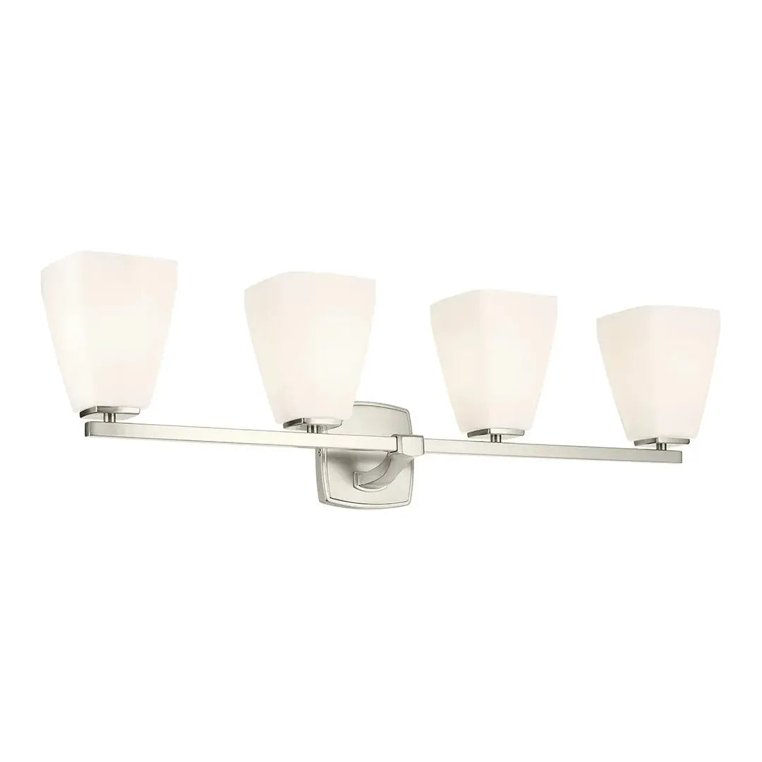 Track lighting with a brushed nickel finishMarant 33.25" 4-Light Vanity Light
