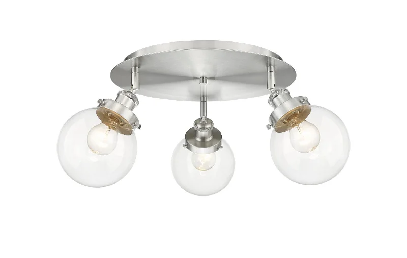Industrial Lighting for Textile MillsDowntown Urban Three Light Flush Mount