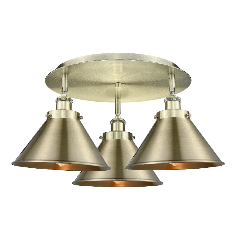 High - Bay LED Industrial Lighting for WarehousesDowntown Urban Three Light Flush Mount High - Bay LED Industrial Lighting for WarehousesDowntown Urban Three Light Flush Mount