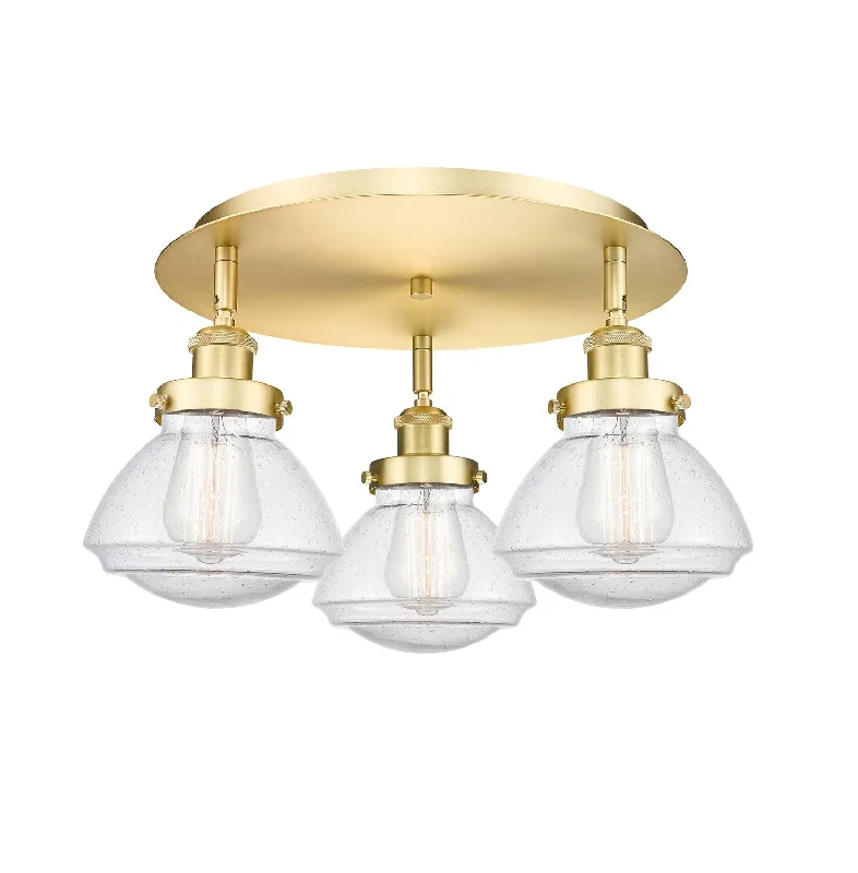 Industrial Emergency Lighting for Safety in FactoriesDowntown Urban Three Light Flush Mount Industrial Emergency Lighting for Safety in FactoriesDowntown Urban Three Light Flush Mount
