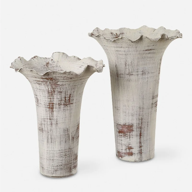 Corrosion - Resistant Industrial Lighting for Coastal FactoriesRuffled Petal Vases Set/2 Corrosion - Resistant Industrial Lighting for Coastal FactoriesRuffled Petal Vases Set/2