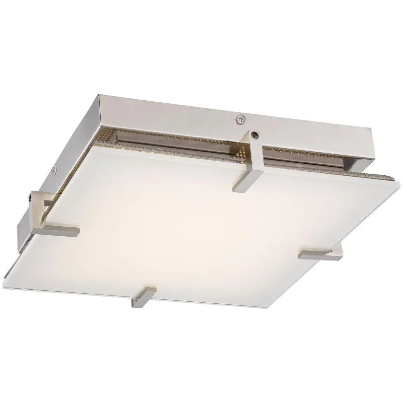 Industrial Lighting for Printing Press FacilitiesHooked 14 in. LED Flush Mount Light Polished Nickel Finish Industrial Lighting for Printing Press FacilitiesHooked 14 in. LED Flush Mount Light Polished Nickel Finish