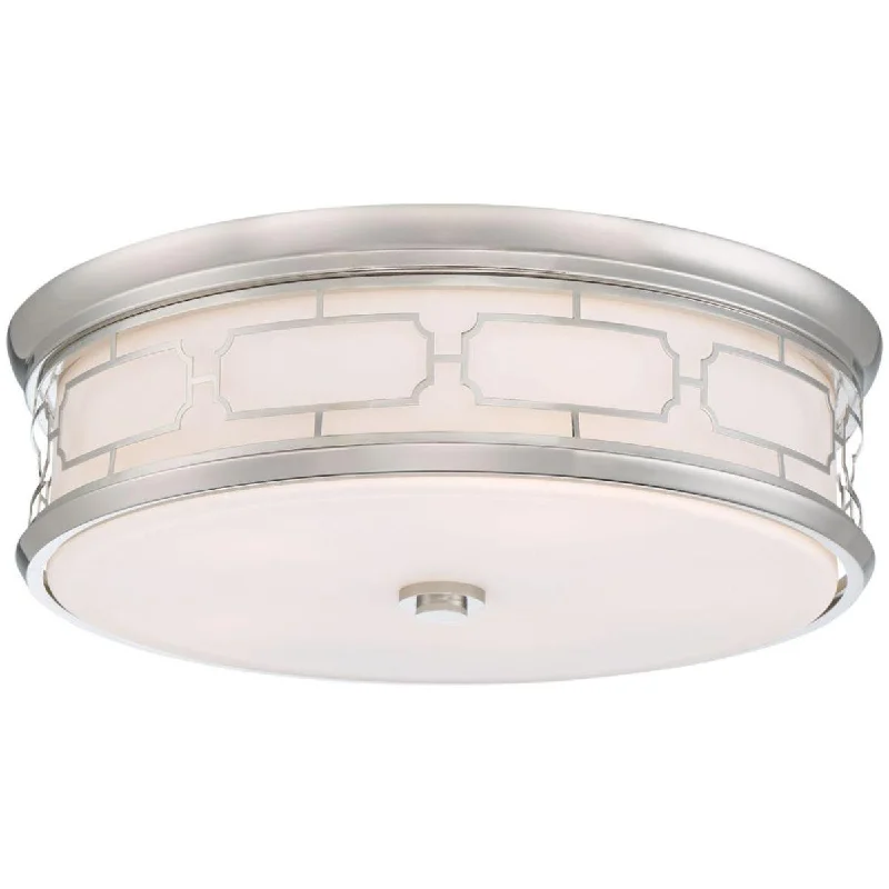 Industrial Lighting for Metal Fabrication Shops20 in. LED Flush Mount Light Polished Nickel finish Industrial Lighting for Metal Fabrication Shops20 in. LED Flush Mount Light Polished Nickel finish