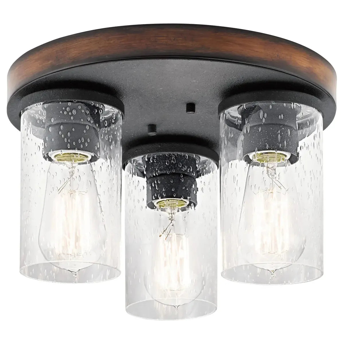 Track lighting with a decorative track designBarrington 3-Light Flush Mount