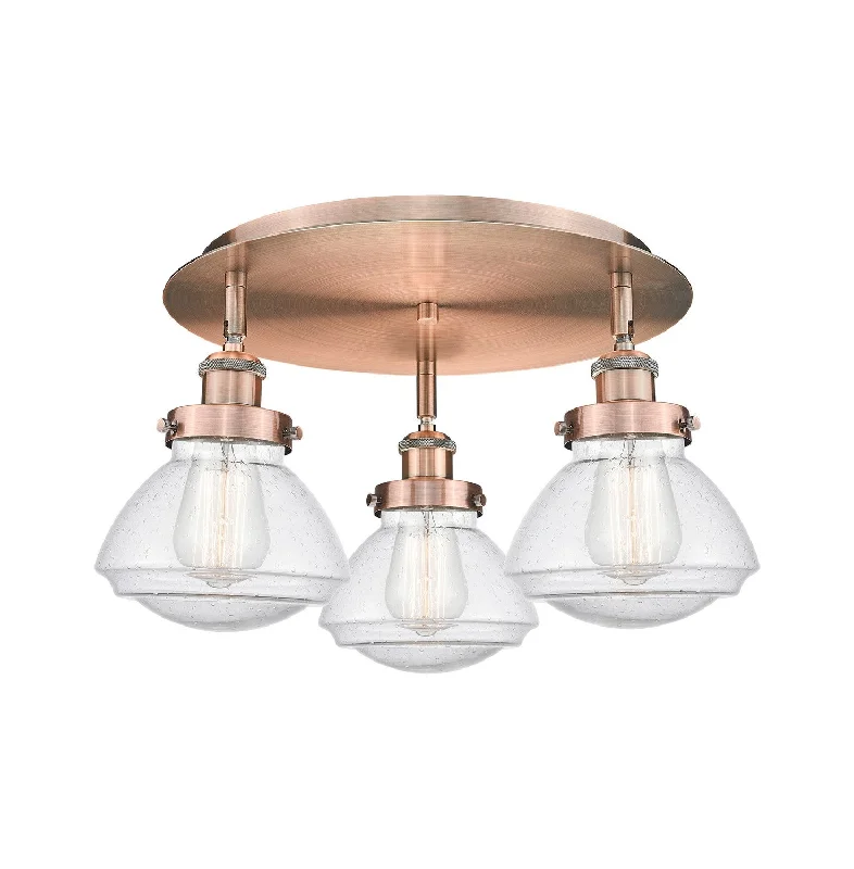 Dust - Resistant Industrial Lighting for Dirty WorkspacesDowntown Urban Three Light Flush Mount Dust - Resistant Industrial Lighting for Dirty WorkspacesDowntown Urban Three Light Flush Mount