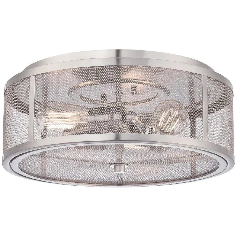 Color - Tunable Industrial Lighting for Special ApplicationsDowntown Edison 15 in. 3 Lights Flush Mount Light Brushed Nickel Finish Color - Tunable Industrial Lighting for Special ApplicationsDowntown Edison 15 in. 3 Lights Flush Mount Light Brushed Nickel Finish