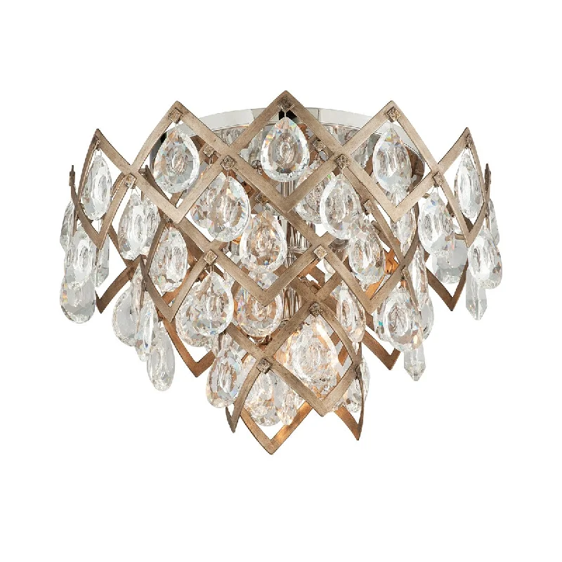 Dust - Resistant Industrial Lighting for Dirty WorkspacesTiara Three Light Semi Flush Mount