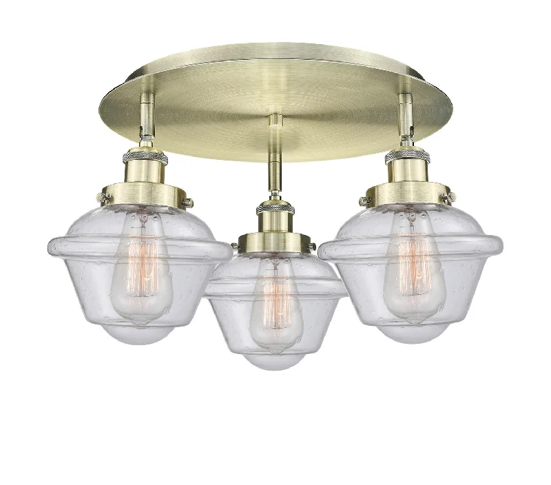 Energy - Efficient Industrial Lighting for Cost - SavingsDowntown Urban Three Light Flush Mount Energy - Efficient Industrial Lighting for Cost - SavingsDowntown Urban Three Light Flush Mount