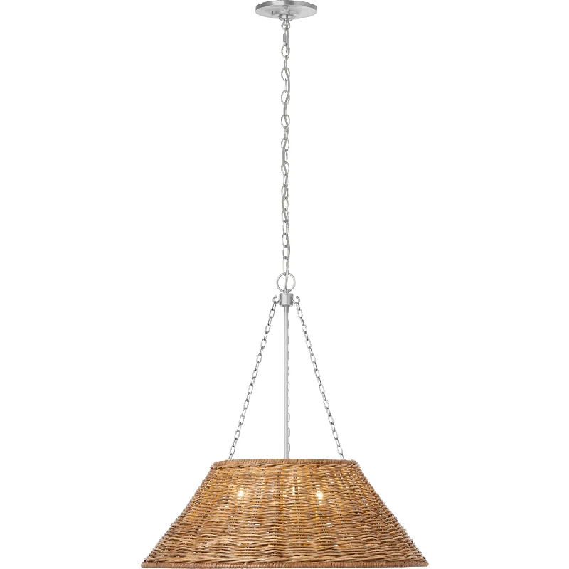 Track lighting with a minimalist track designCorinne 24" Woven Hanging Shade