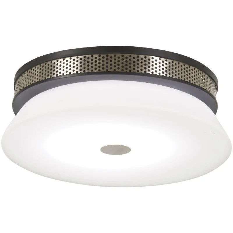 Industrial Flood Lighting for Outdoor Loading DocksTauten 15 in. LED Flush Mount Light Brushed Nickel & Black Finish Industrial Flood Lighting for Outdoor Loading DocksTauten 15 in. LED Flush Mount Light Brushed Nickel & Black Finish