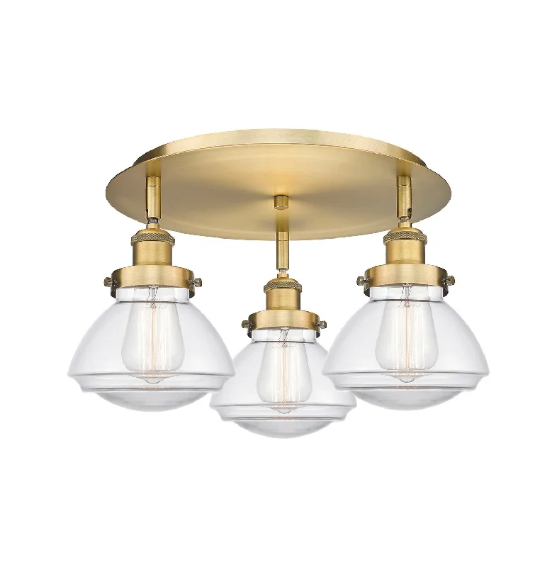 Corrosion - Resistant Industrial Lighting for Coastal FactoriesDowntown Urban Three Light Flush Mount Corrosion - Resistant Industrial Lighting for Coastal FactoriesDowntown Urban Three Light Flush Mount