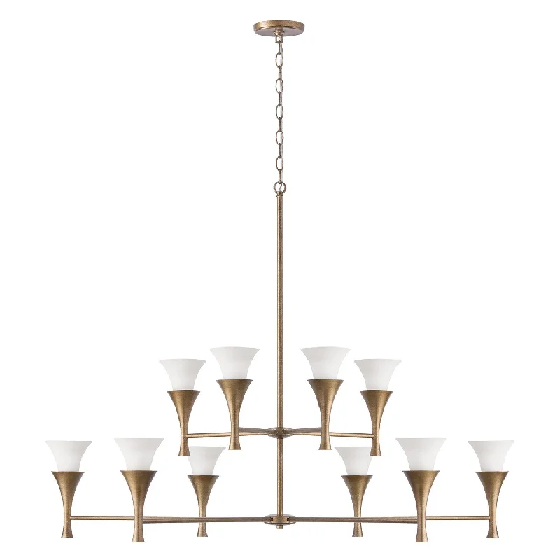 Wireless track lighting for easy installationNola Two-Tier Chandelier