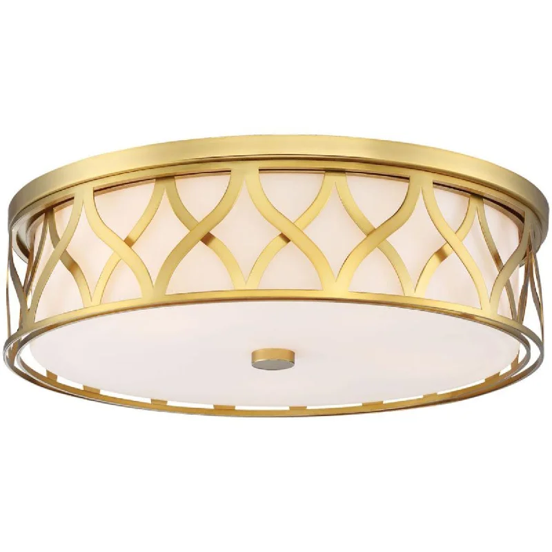 Industrial Lighting for Chemical Plants20 in. LED Flush Mount Light Gold finish
