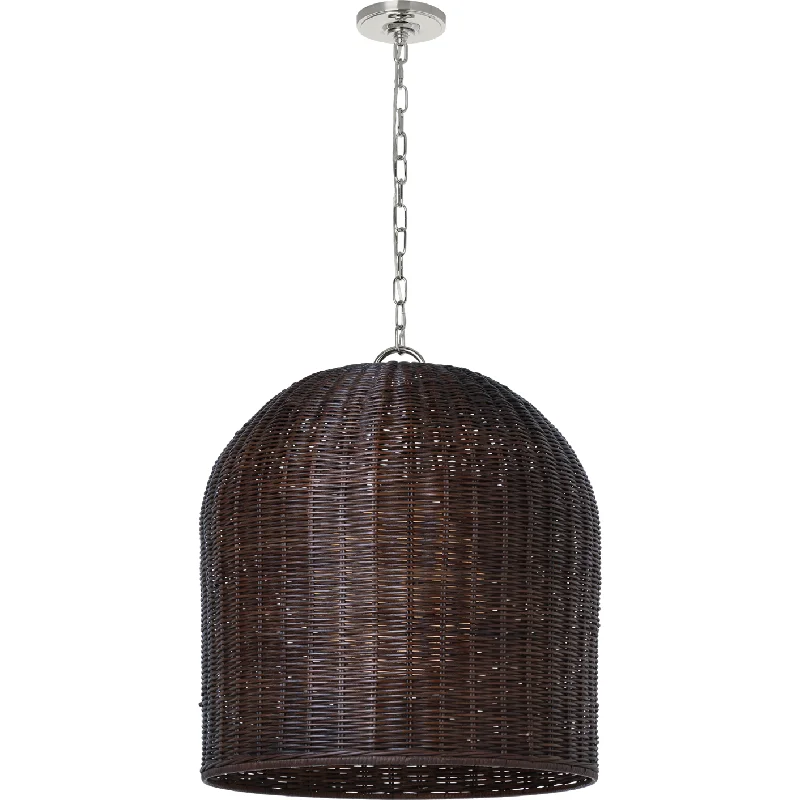 Track lighting with a sleek profileNancy 25" Woven Hanging Shade