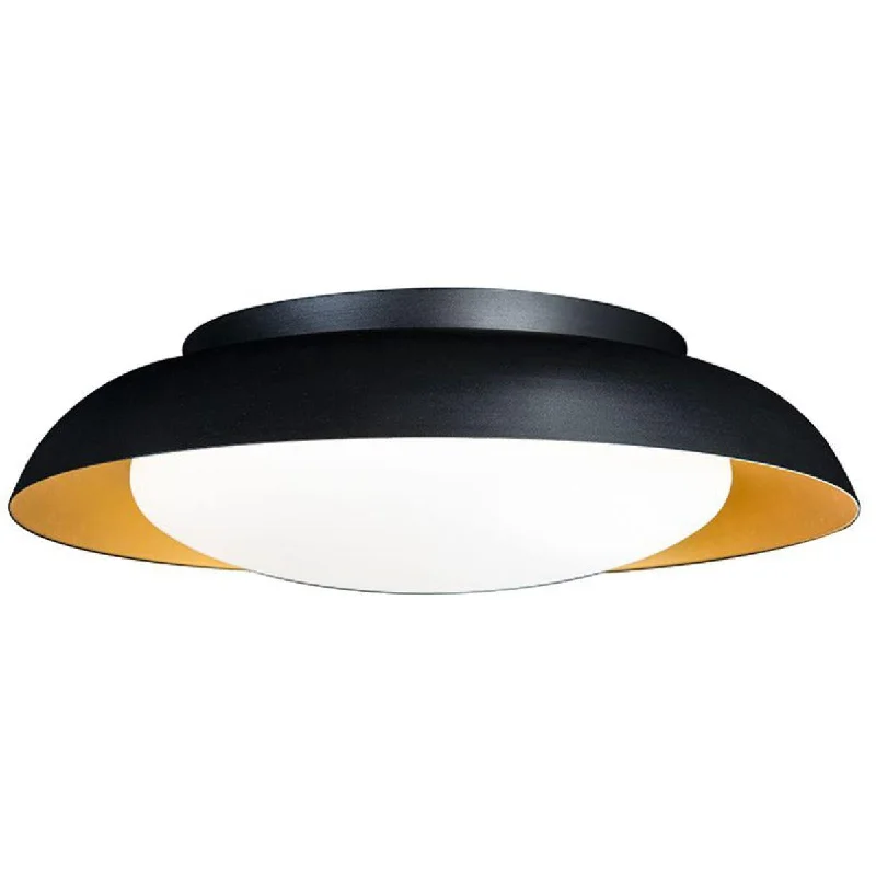 Industrial Area Lighting for Large Open SpacesTaurus 17 in. LED Flush Mount Light Selectable CCT Black Finish