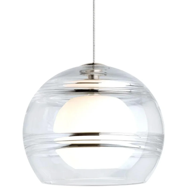 Industrial Lighting for Printing Press FacilitiesSedona 6 in. Monopoint Halogen Pendant Light 420 lumens Satin Nickel finish with Clear glass