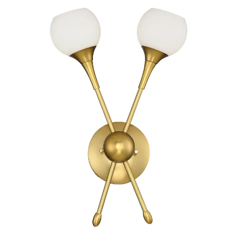 Industrial Lighting for Pharmaceutical ManufacturingPontil 2 Lights Contemporary Wall Lamp Gold finish Industrial Lighting for Pharmaceutical ManufacturingPontil 2 Lights Contemporary Wall Lamp Gold finish