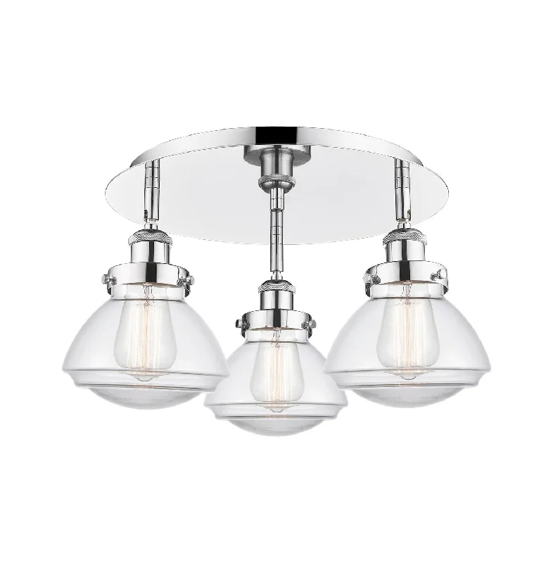 Industrial Area Lighting for Large Open SpacesDowntown Urban Three Light Flush Mount Industrial Area Lighting for Large Open SpacesDowntown Urban Three Light Flush Mount