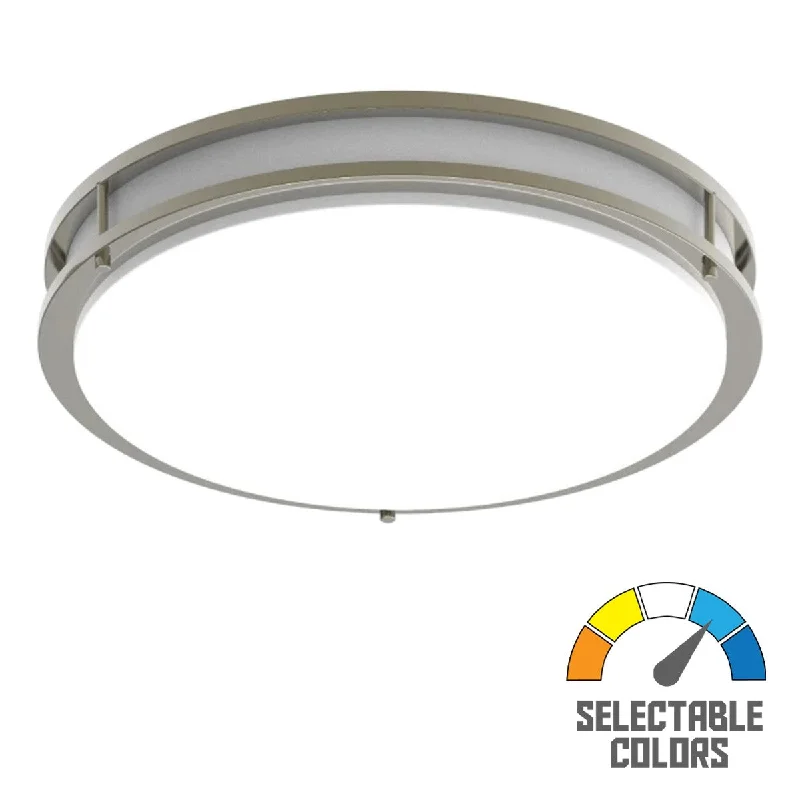 Low - Bay Industrial Lighting Fixtures for Small FactoriesCURV 18 In. LED Flush Mount Mount Light Selectable CCT Brushed Nickel Finish with Occupancy Sensor Low - Bay Industrial Lighting Fixtures for Small FactoriesCURV 18 In. LED Flush Mount Mount Light Selectable CCT Brushed Nickel Finish with Occupancy Sensor