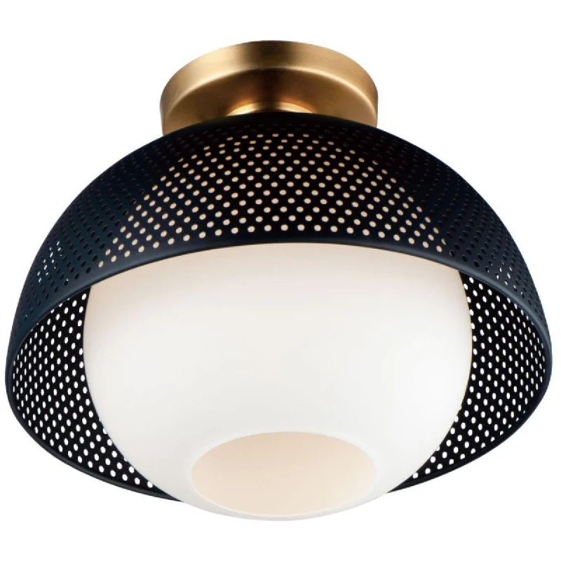 Industrial Lighting for Furniture FactoriesPerf 14 in. Flush Mount Light Black Finish Industrial Lighting for Furniture FactoriesPerf 14 in. Flush Mount Light Black Finish