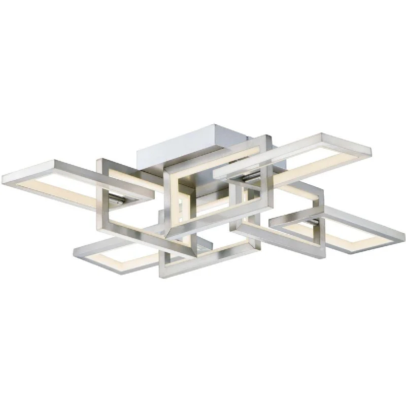 Durable Industrial Lighting for Harsh EnvironmentsLink 29 in. 8 Lights LED Flush Mount Light Nickel Finish Durable Industrial Lighting for Harsh EnvironmentsLink 29 in. 8 Lights LED Flush Mount Light Nickel Finish