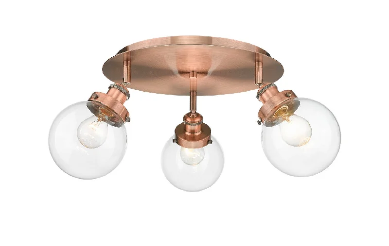 Industrial Lighting for Furniture FactoriesDowntown Urban Three Light Flush Mount