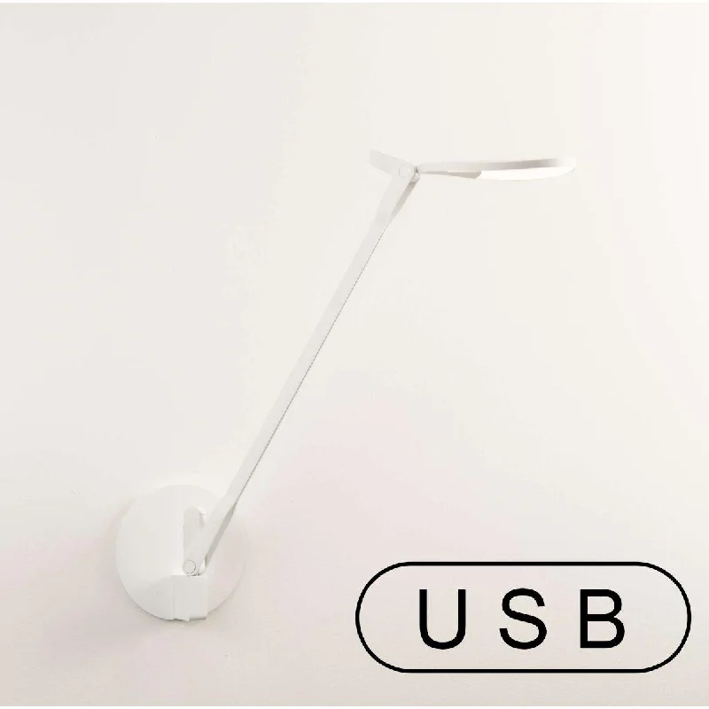 Low - Bay Industrial Lighting Fixtures for Small FactoriesSplitty Contemporary LED & USB Jack Included Swing Arm Wall Lamp Matte White finish Low - Bay Industrial Lighting Fixtures for Small FactoriesSplitty Contemporary LED & USB Jack Included Swing Arm Wall Lamp Matte White finish