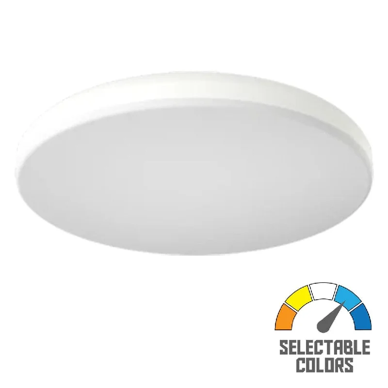 Industrial Lighting with High CRI (Color Rendering Index) for True Color PerceptionCRVFA 19 In. LED Drum Light 120-277V Selectable CCT White Finish Industrial Lighting with High CRI (Color Rendering Index) for True Color PerceptionCRVFA 19 In. LED Drum Light 120-277V Selectable CCT White Finish