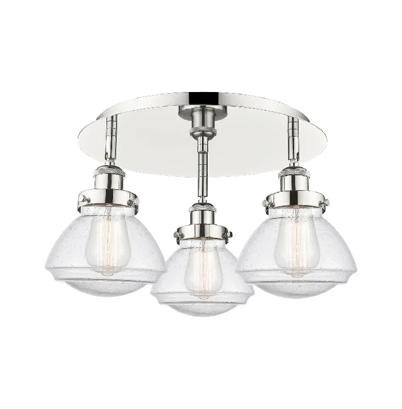 Low - Bay Industrial Lighting Fixtures for Small FactoriesDowntown Urban Three Light Flush Mount Low - Bay Industrial Lighting Fixtures for Small FactoriesDowntown Urban Three Light Flush Mount