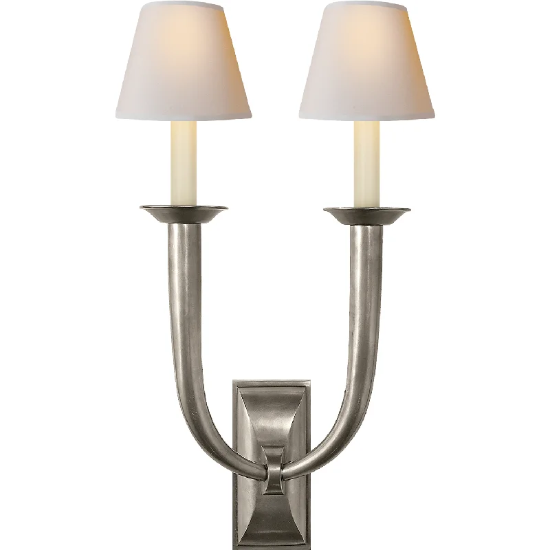 Waterproof track lighting for bathroomsFrench Deco Horn Double Sconce