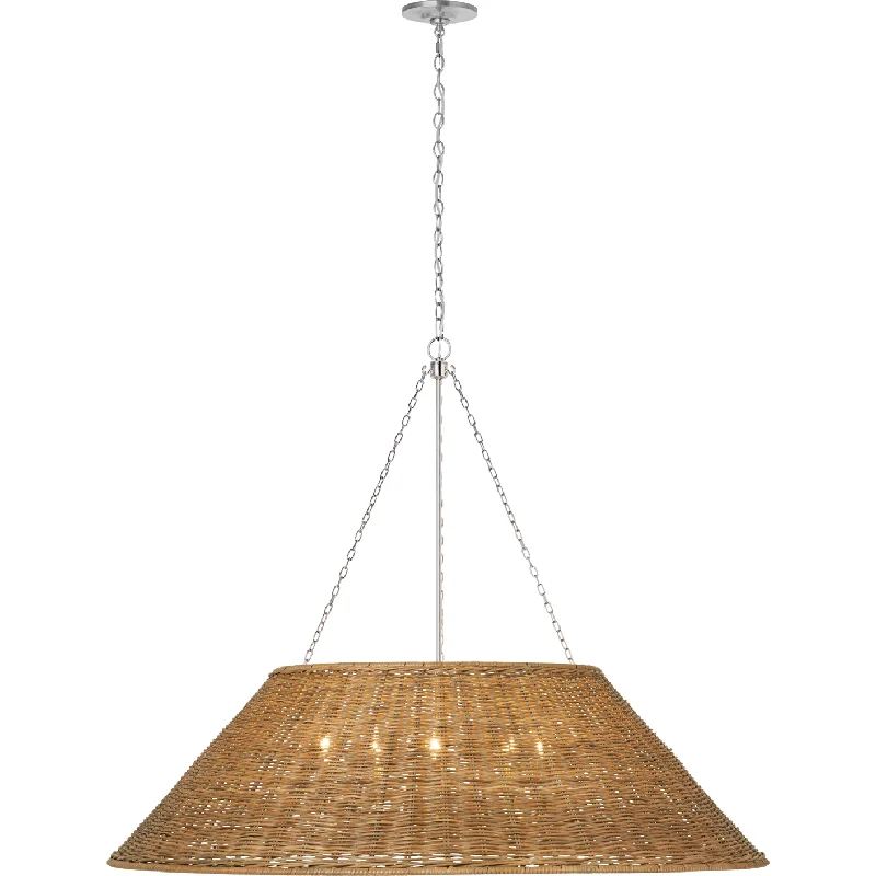 Track lighting with frosted glass shadesCorinne 44" Woven Hanging Shade