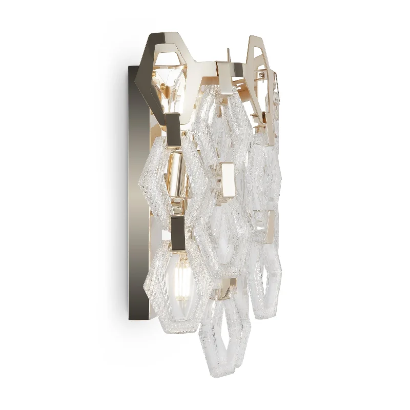 Adjustable track lighting for living roomsart deco wall lamps with geometric patterns for a retro - inspired bathroomTissage Indoor Double Wall Lights - Gold Finish