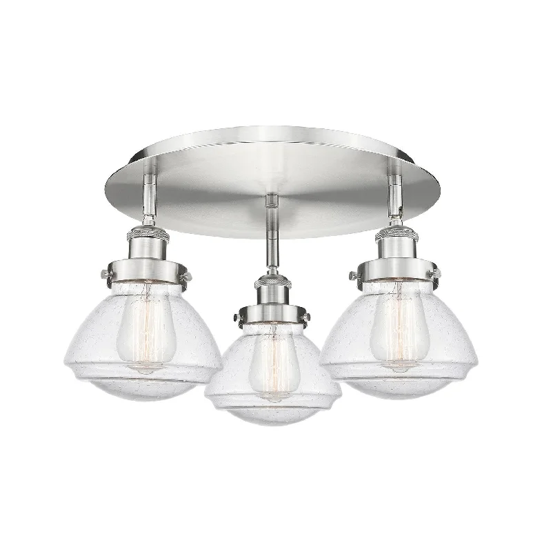 Industrial Lighting for Pharmaceutical ManufacturingDowntown Urban Three Light Flush Mount Industrial Lighting for Pharmaceutical ManufacturingDowntown Urban Three Light Flush Mount