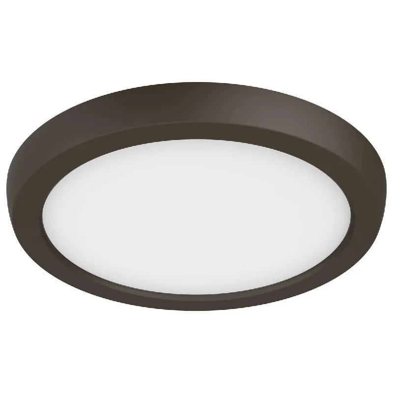 Industrial Exit Sign Lighting for Quick EvacuationBlink 7 in. LED Round Disk Light 11W Selectable CCT Bronze Finish Industrial Exit Sign Lighting for Quick EvacuationBlink 7 in. LED Round Disk Light 11W Selectable CCT Bronze Finish