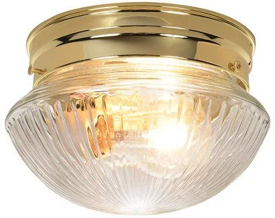 Track lighting with a decorative track designRibbed Mushroom Glass 6 In Clear