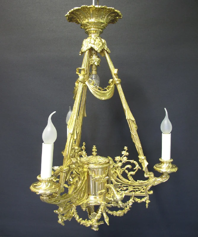 Chandeliers with Metal Frames in Copper FinishChandeliers with Metal Frames in Copper Finish3-Arm Decorative Gilt Chandelier, CA. 1900 Chandeliers with Metal Frames in Copper FinishChandeliers with Metal Frames in Copper Finish3-Arm Decorative Gilt Chandelier, CA. 1900