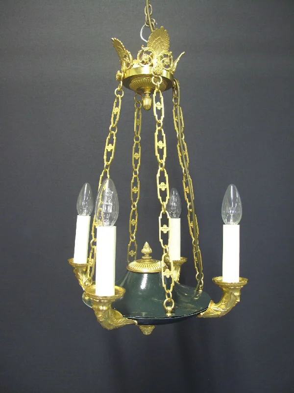 Chandeliers with Clear Crystal for a Sparkling EffectChandeliers with Clear Crystal for a Sparkling Effect4-Arm French Empire Chandelier, CA. 1930 Chandeliers with Clear Crystal for a Sparkling EffectChandeliers with Clear Crystal for a Sparkling Effect4-Arm French Empire Chandelier, CA. 1930